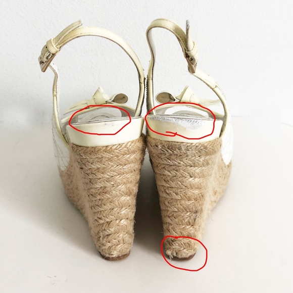 Dior Sandals White Patent Cannage Sandal Platform 38.5 in Box with Dustbag - Picture 7 of 8